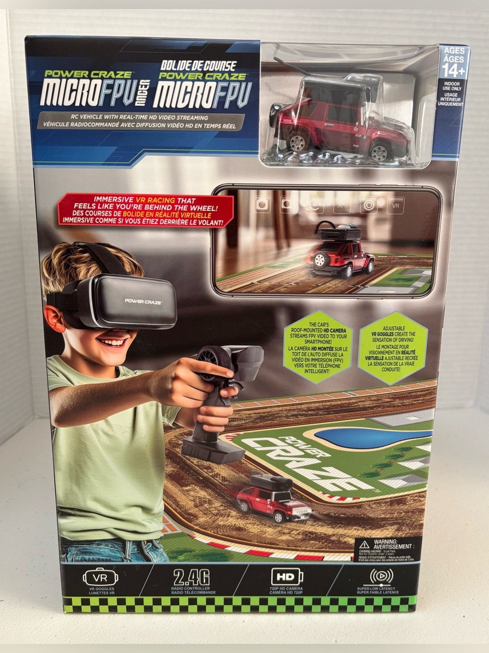 Power Craze Micro FWU Racer RC Car VR 720P HD Camera Race Track